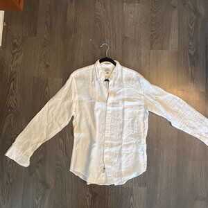J Crew White Irish Linen Shirt